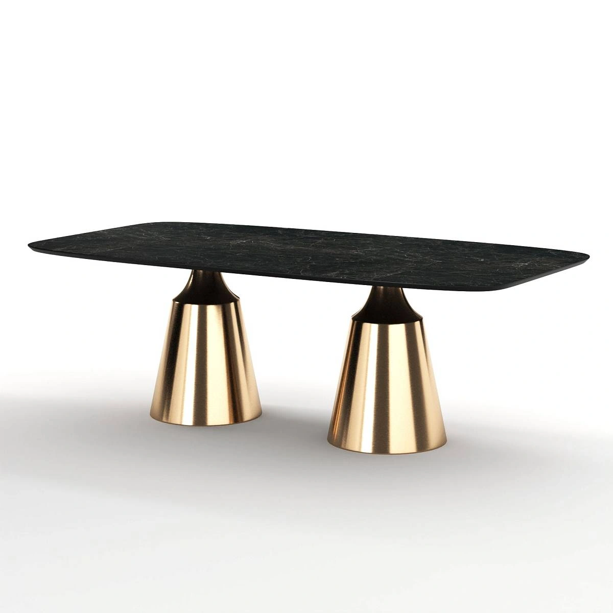 Стол овальный Lucas 230, керамика матовая, черная фото