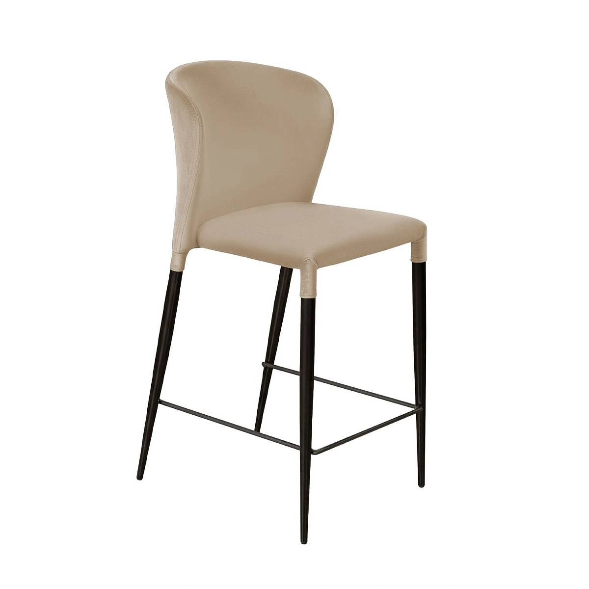 Стул полубарный Albert, бархат бежевый 5/опора конус фото