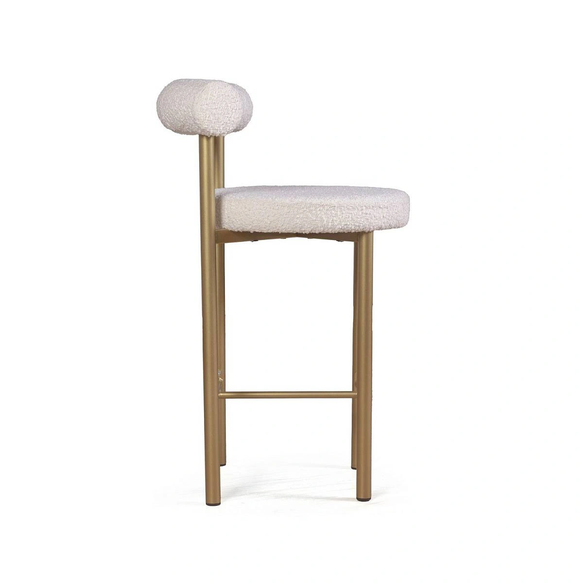 Стул полубарный Biggi, букле Turin ivory / опоры золото фото
