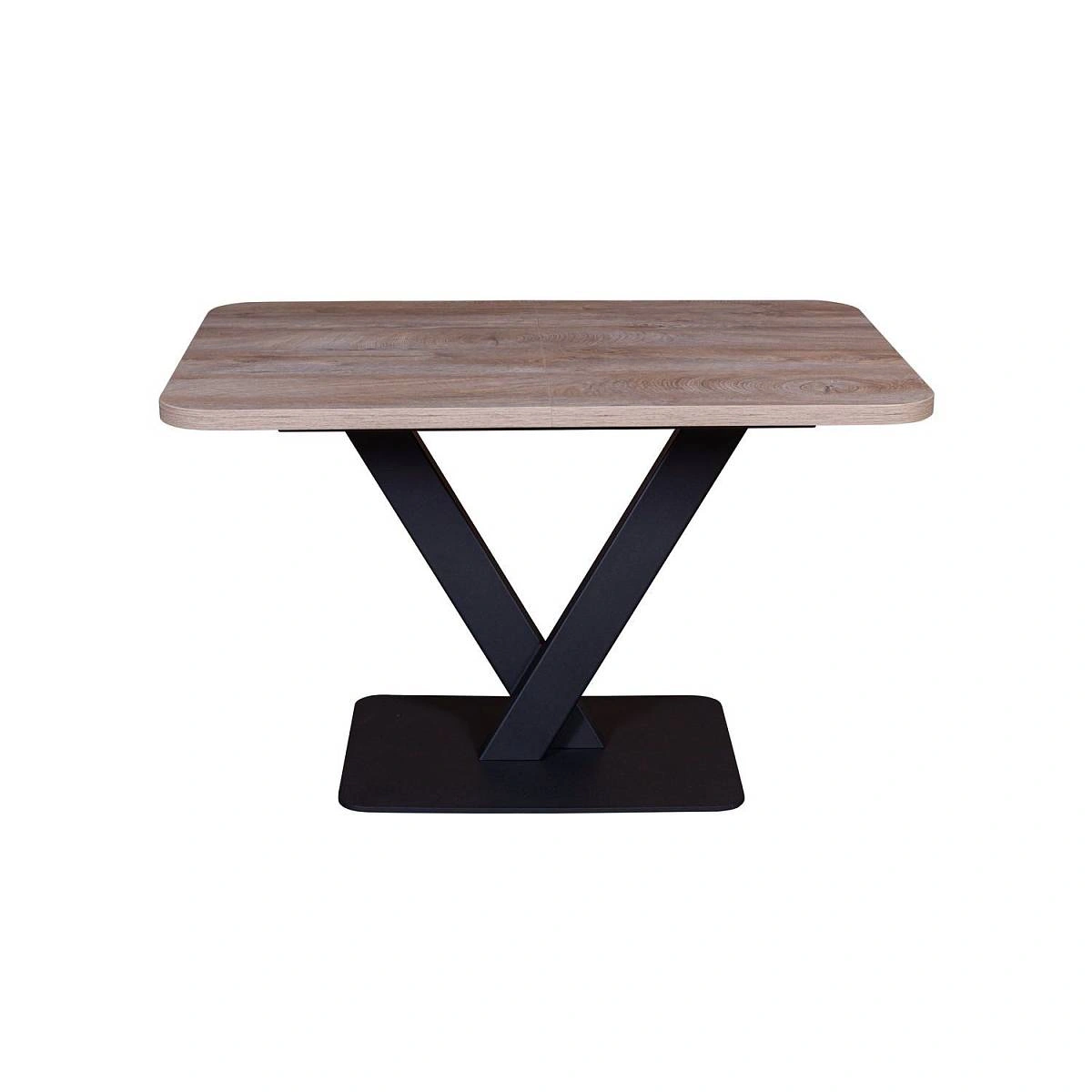 Стол Chester раздвижной  (120+40) дуб эндгрейн, опоры черные фото