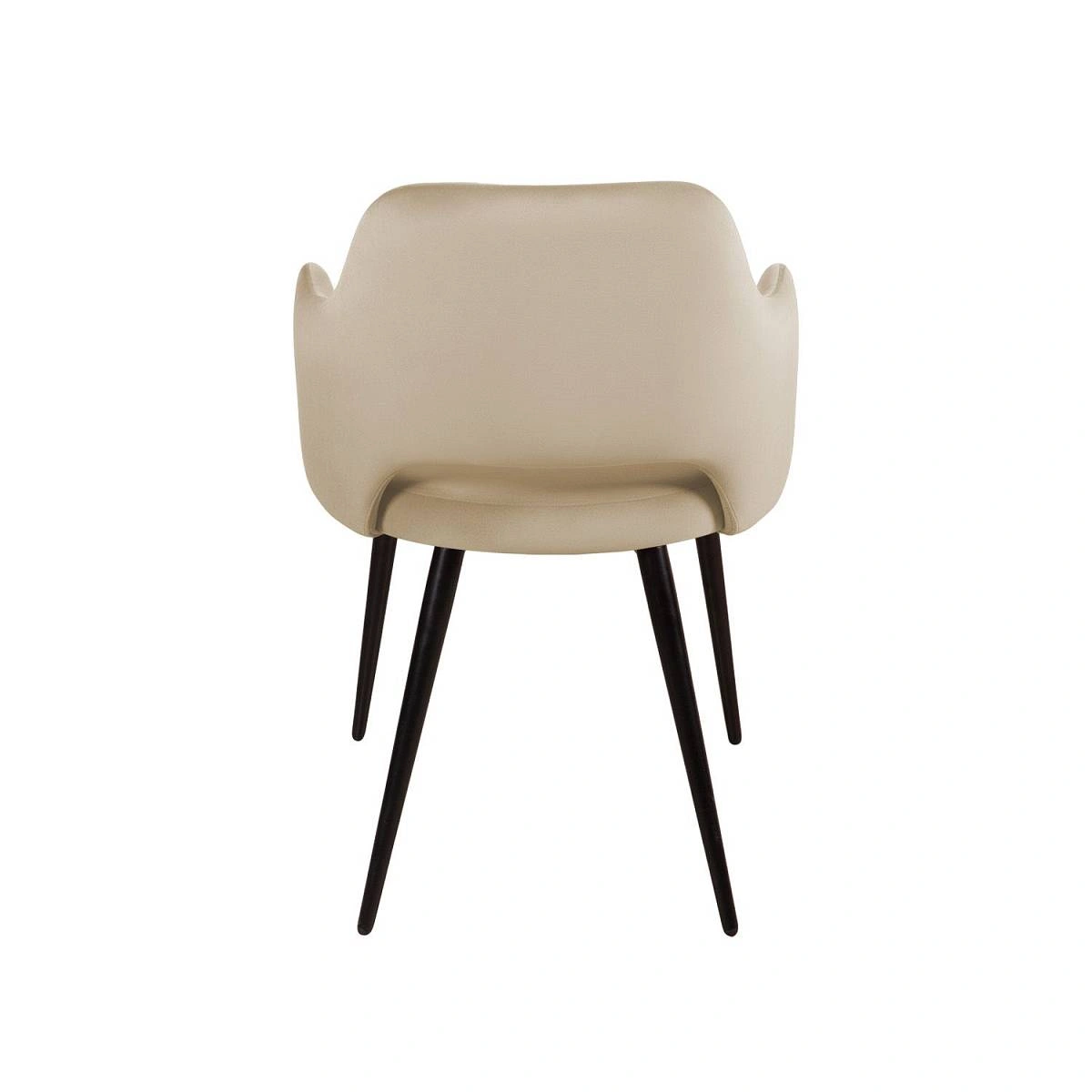 Стул William с подлокотниками, бархат бежевый 5/ черный конус фото