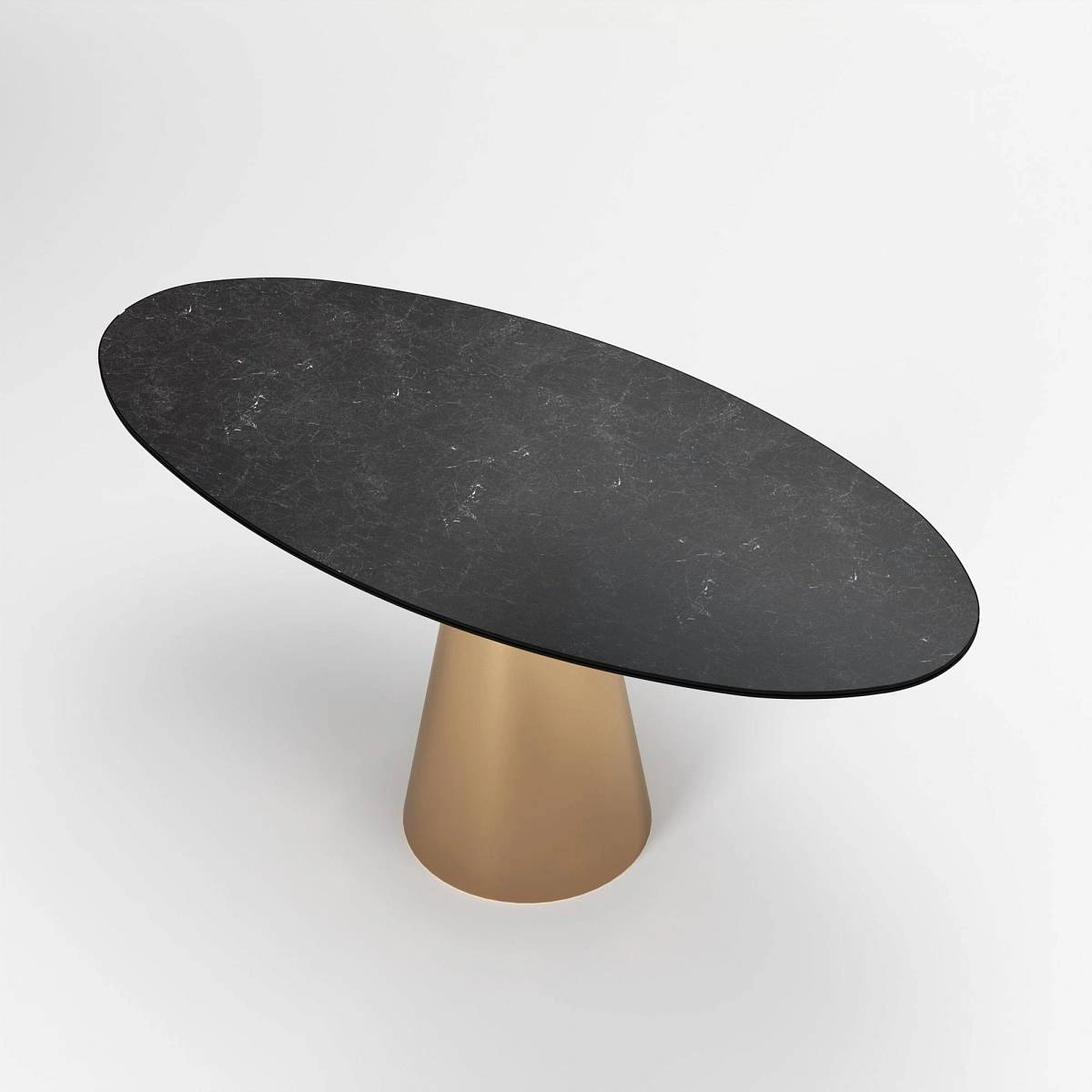 Стол овальный Lucas 160, керамика матовая, черная изображение Стол овальный Lucas 160, керамика матовая, черная фото