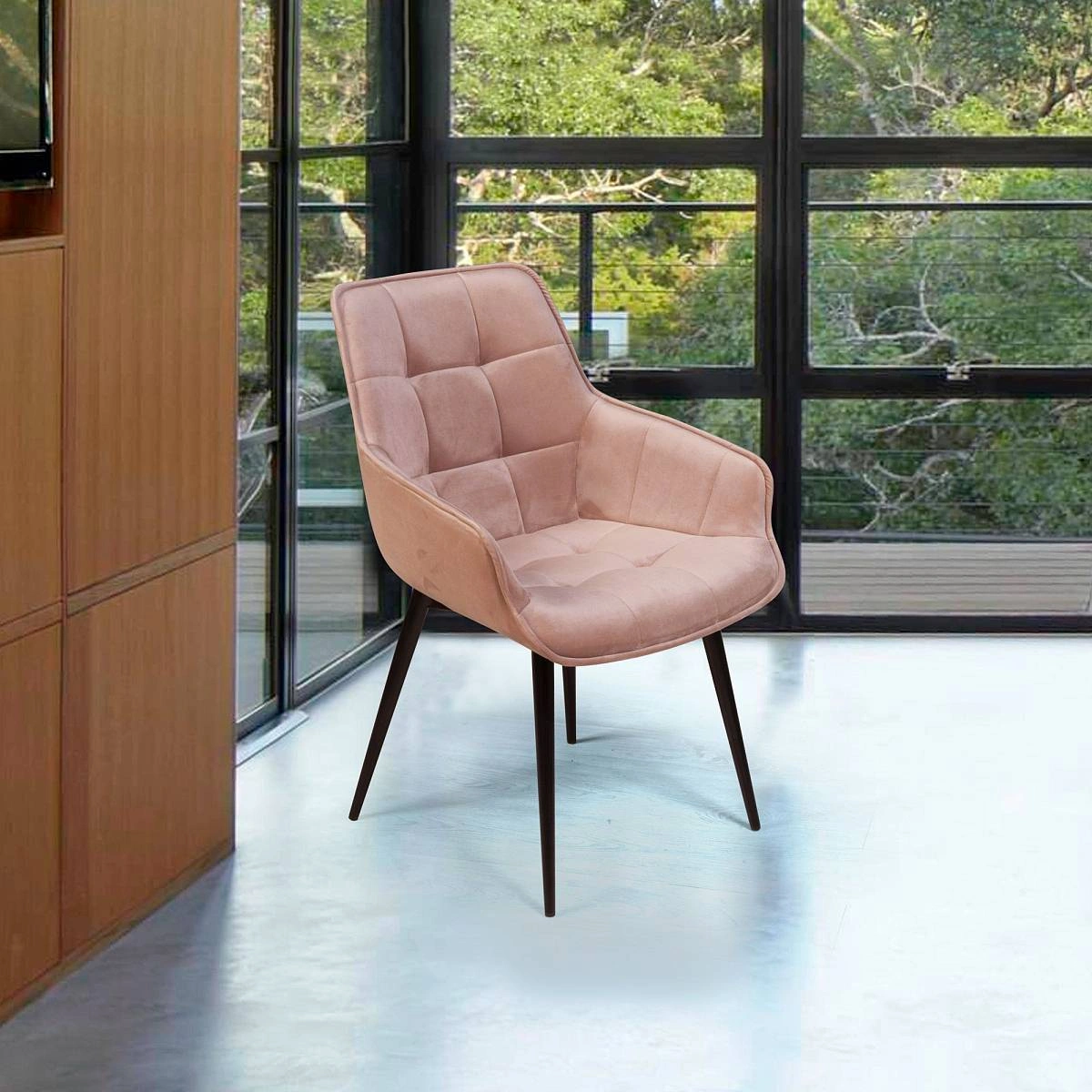 Стул Capri поворотный 90 градусов, функция возврата, антишум бархат бежевый 5/ опора конус изображение Стул Capri поворотный 90 градусов, функция возврата, антишум бархат бежевый 5/ опора конус фото