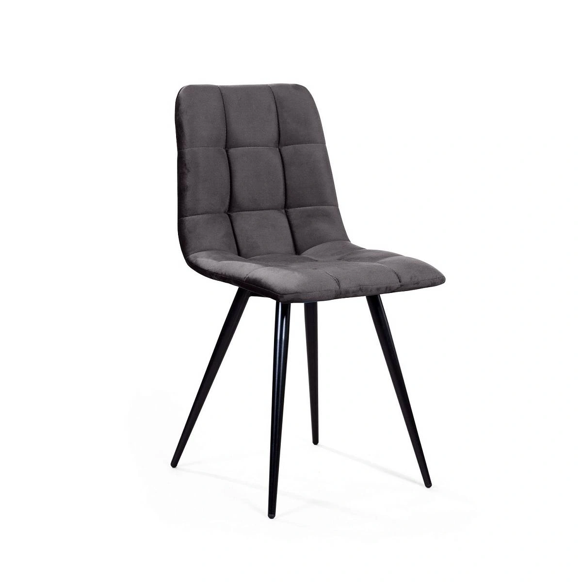 Стул UNO, бархат светло-серый 26/ чёрный конус изображение Стул UNO, бархат светло-серый 26/ чёрный конус фото