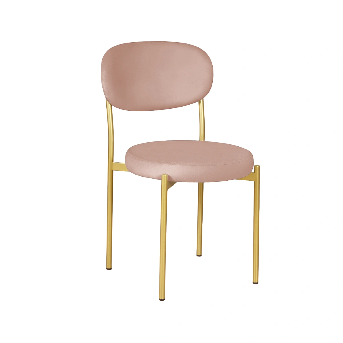 Стул Мейсон, комплект (4 шт), бархат розовый 17 / опоры золото фото