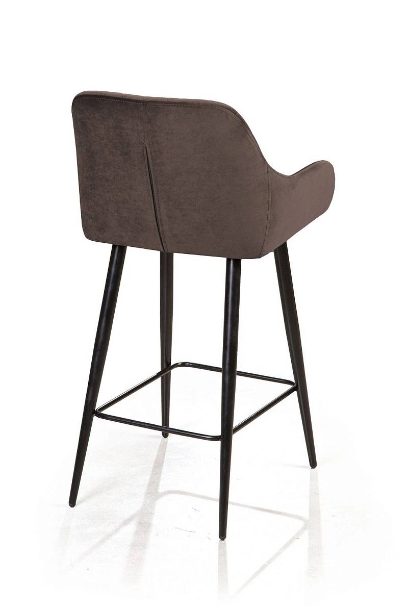 Стул полубарный Robert поворотный 360 градусов, бархат антрацит 14 изображение Стул полубарный Robert поворотный 360 градусов, бархат антрацит 14 фото