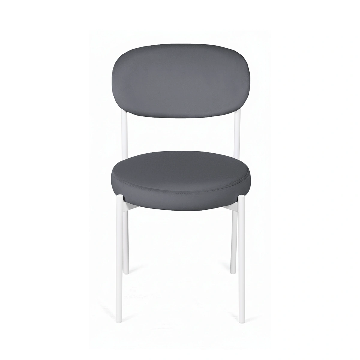 Стул Мейсон, комплект (2 шт), бархат серый 27 / опоры белые фото