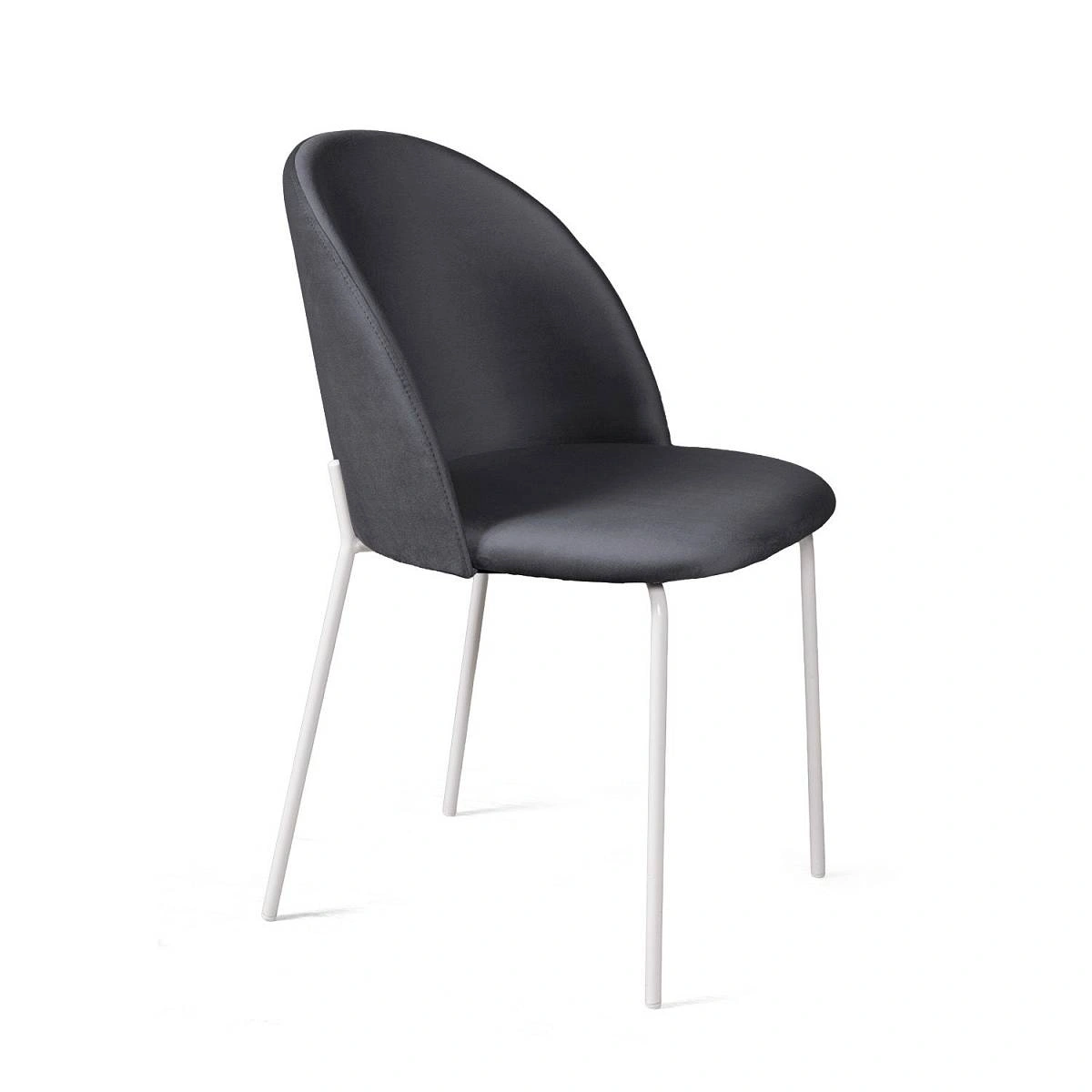 Стул Nord, комплект (2 шт), бархат серый 27 / опора белая фото