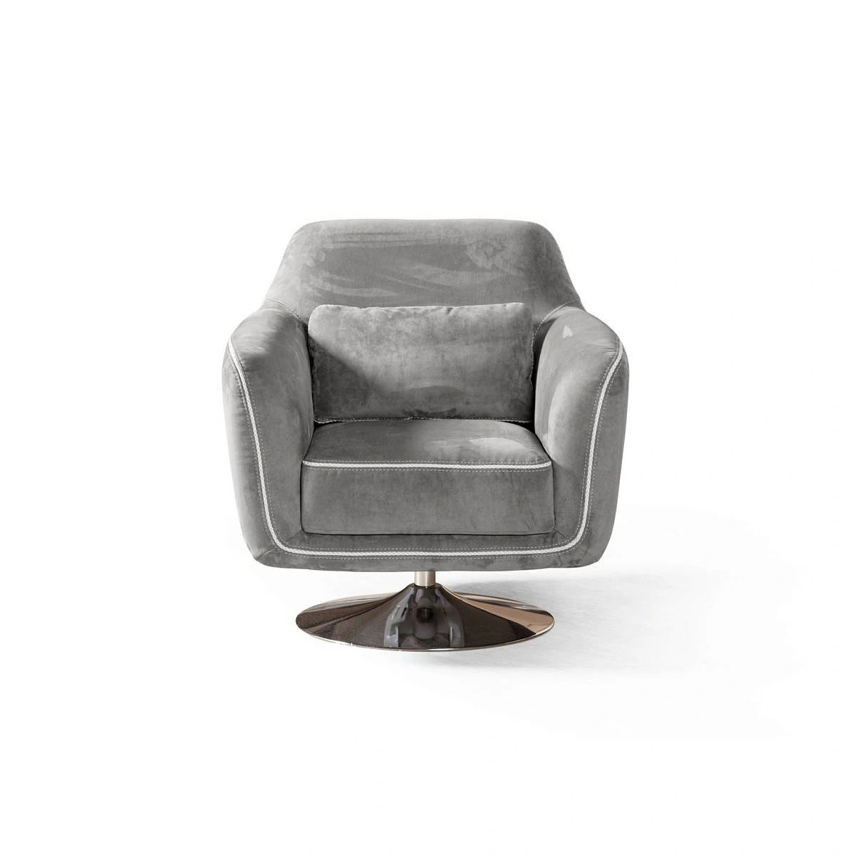 Кресло и пуф Marco, искусственная замша Breeze silver изображение Кресло и пуф Marco, искусственная замша Breeze silver фото