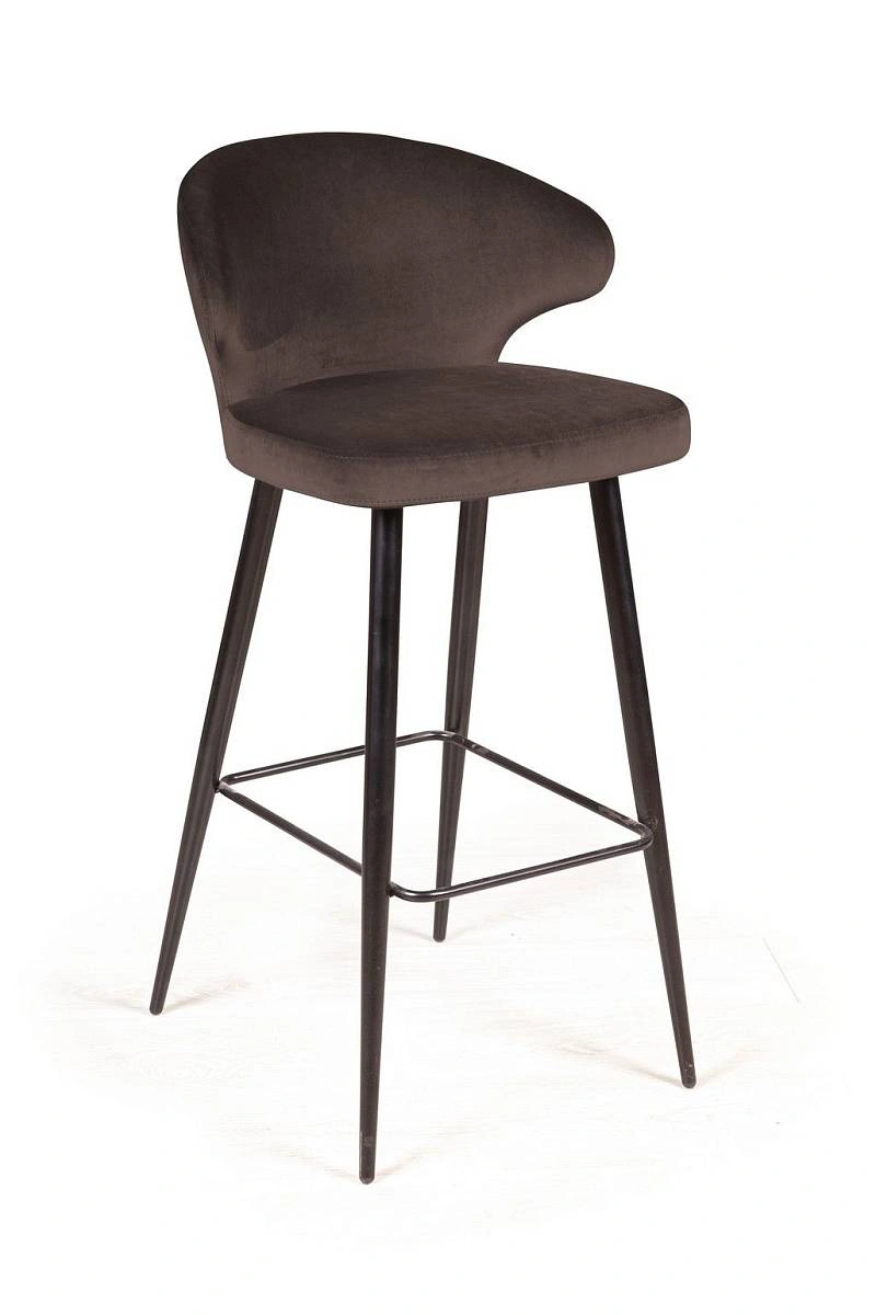 Стул барный Richard, бархат коричневый 12 фото