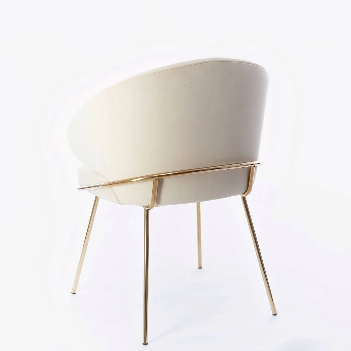 Стул с подлокотниками Garda, микровелюр бежевый, опоры золото фото