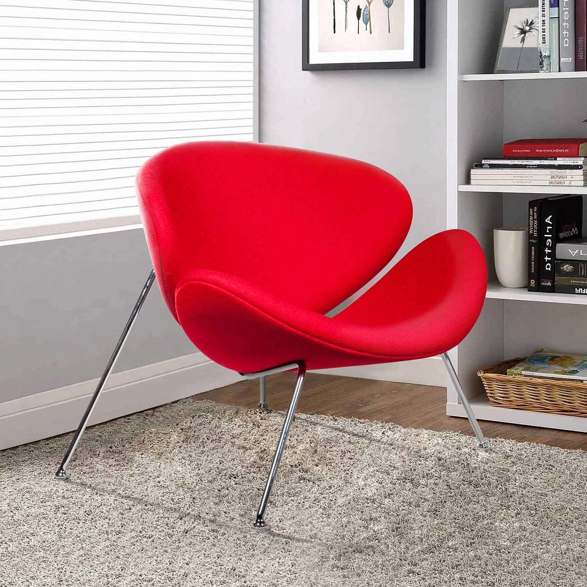 Лаунж кресло Slice, шерсть красный изображение Лаунж кресло Slice, шерсть красный фото