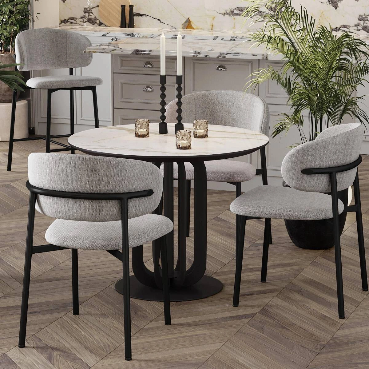 Стул Adele, ткань, светло-серый изображение Стул Adele, ткань, светло-серый фото