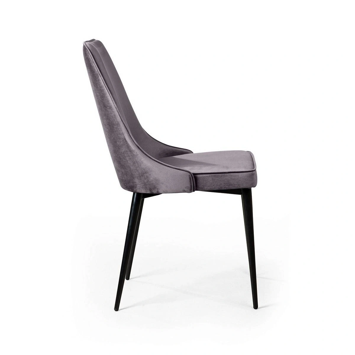 Стул Oliver, бархат светло-серый 26/ чёрный конус изображение Стул Oliver, бархат светло-серый 26/ чёрный конус фото