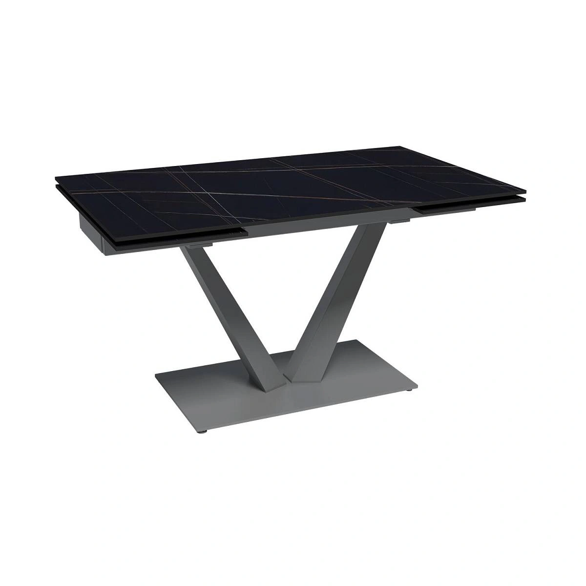 Стол раскладной Malibu (140+40+40), керамика матовая Blackgold изображение Стол раскладной Malibu (140+40+40), керамика матовая Blackgold фото