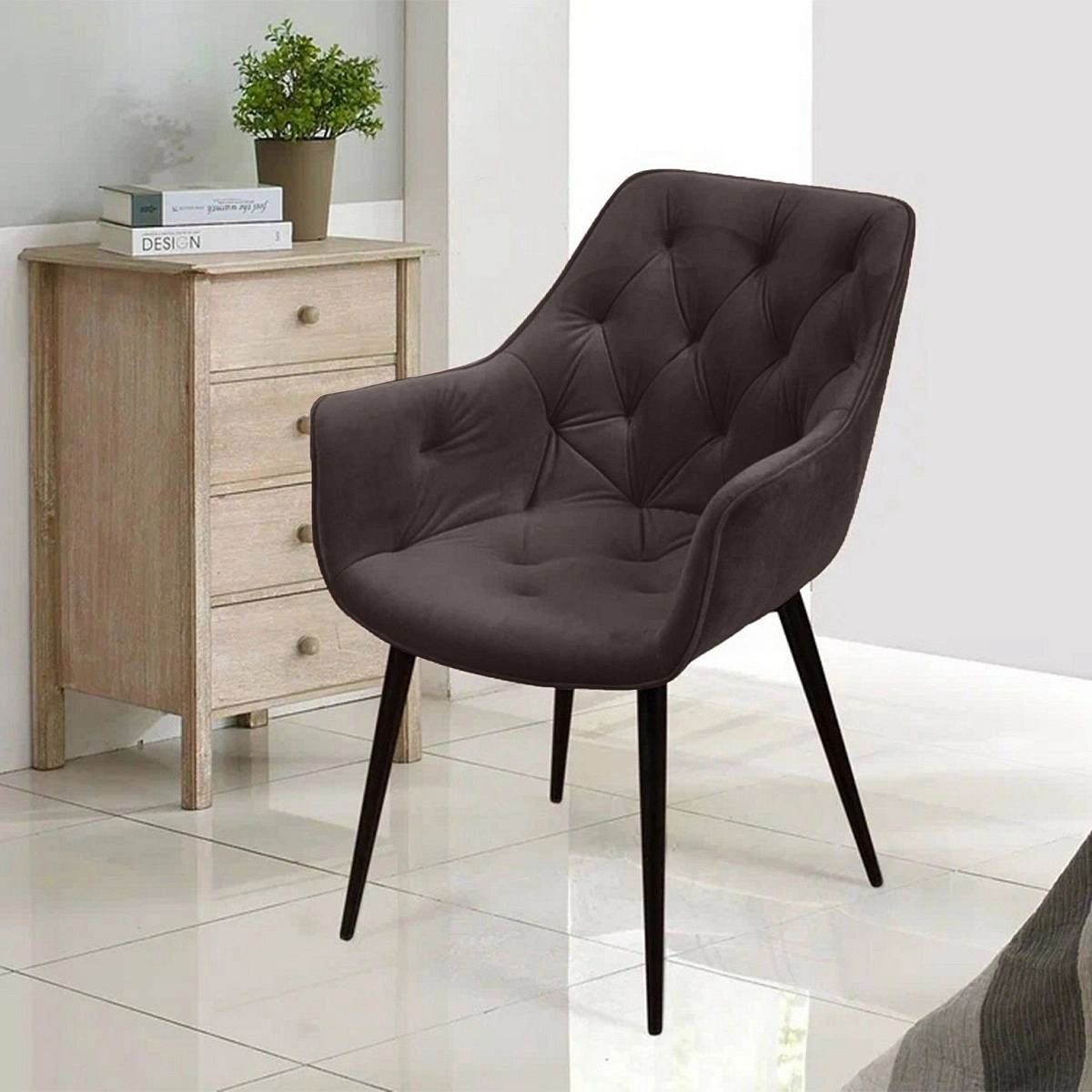 Стул Archi, бархат антрацит 14, опора конус фото