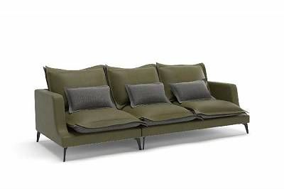 Rey диван прямой трехместный замша зеленый/серый