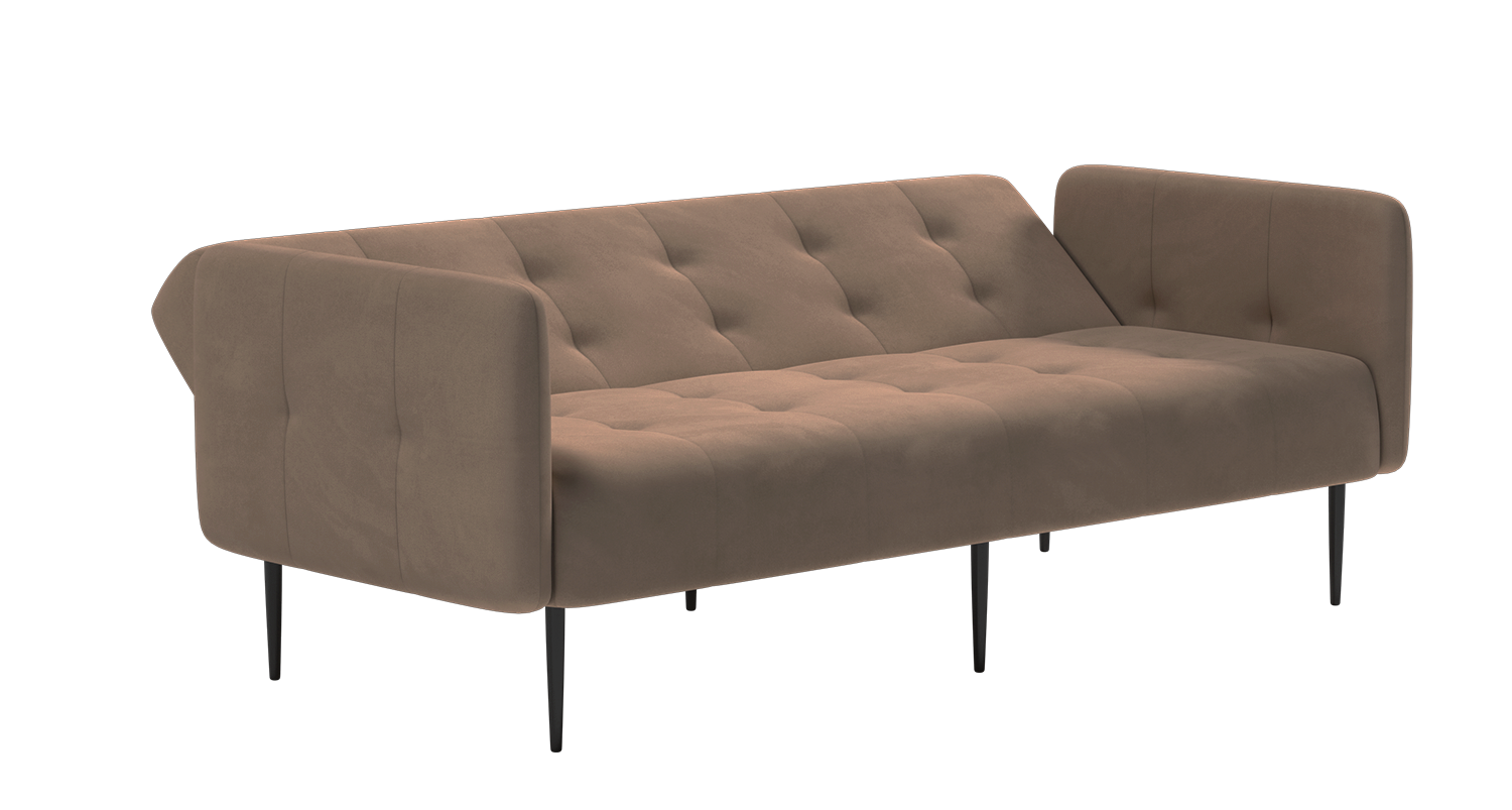 Monaco диван-кровать прямой с подлокотниками, трехместный, велюр бежевый Velutto 23 изображение Monaco диван-кровать прямой с подлокотниками, трехместный, велюр бежевый Velutto 23 фото