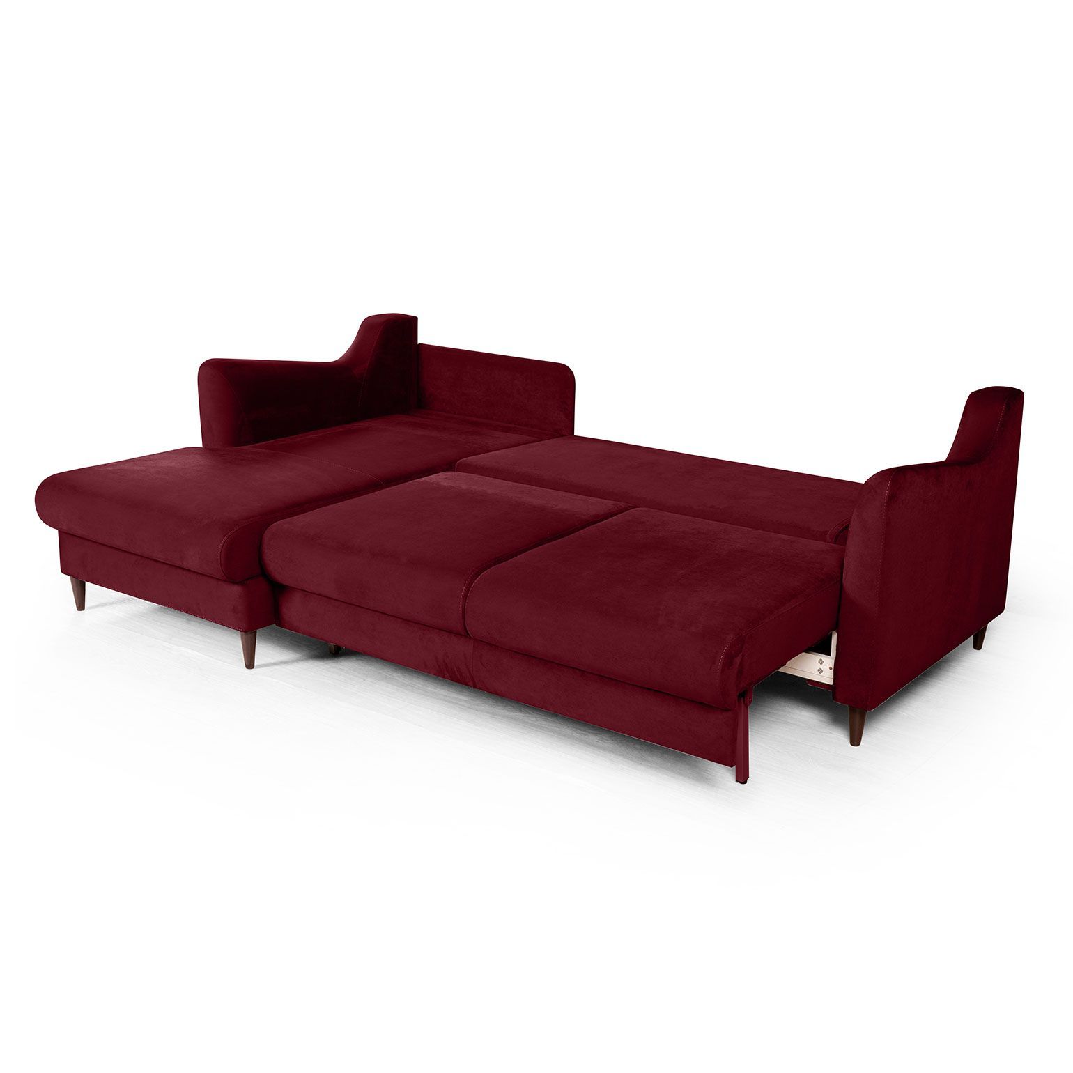 Stockholm диван-кровать с шезлонгом велюр красный