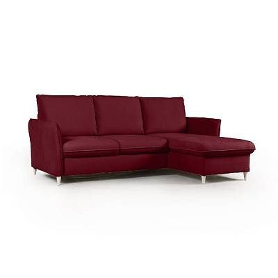 Hans диван-кровать с шезлонгом велюр красный