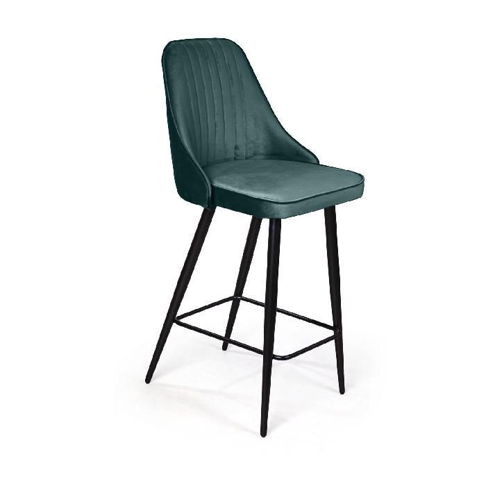 Стул полубарный Berg, бархат зеленый 19/ чёрный конус в интернет-магазине Top Concept