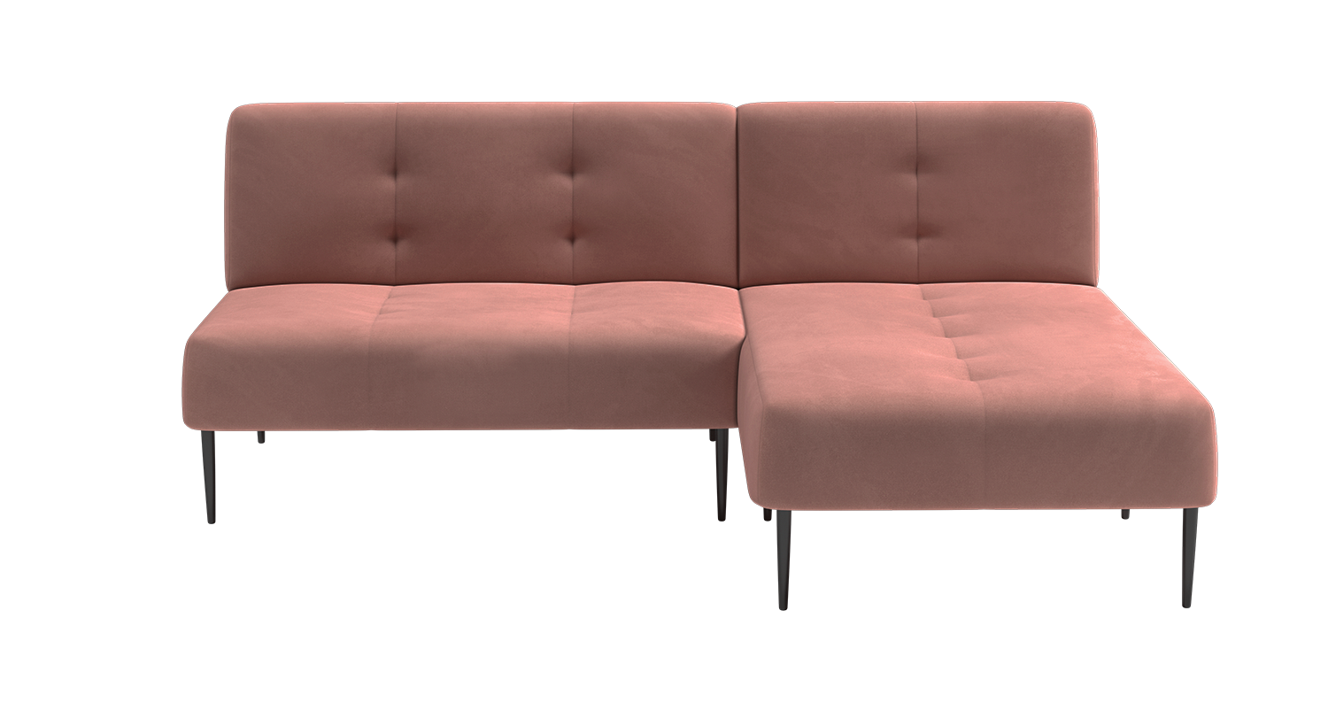 Monaco диван-кровать с шезлонгом, без подлокотников, бархат пудровый 15 изображение Monaco диван-кровать с шезлонгом, без подлокотников, бархат пудровый 15 фото