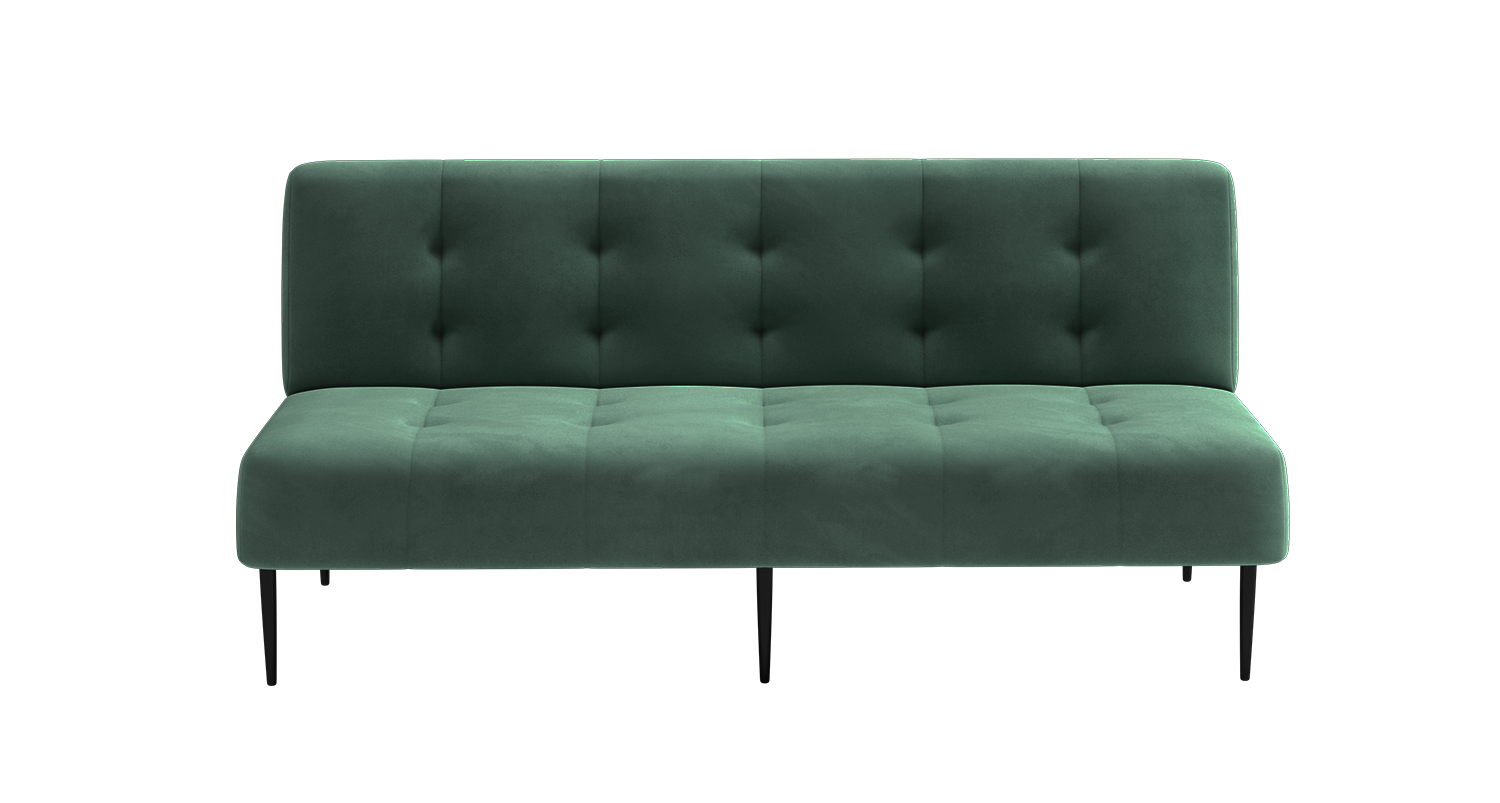 Monaco диван-кровать прямой трехместный, без подлокотников, бархат зеленый 19 изображение Monaco диван-кровать прямой трехместный, без подлокотников, бархат зеленый 19 фото