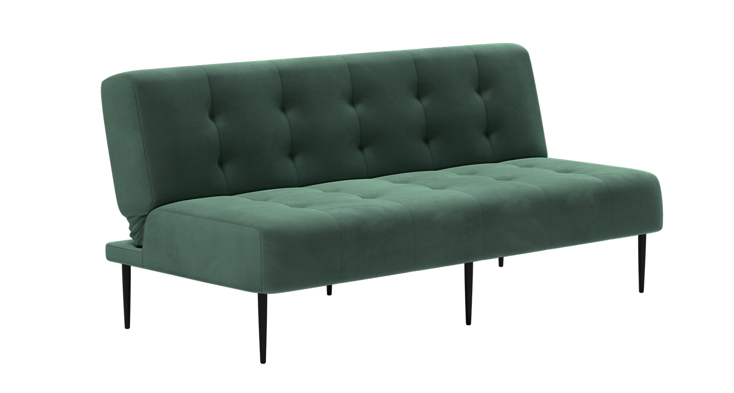 Monaco диван-кровать прямой трехместный, без подлокотников, бархат зеленый 19 изображение Monaco диван-кровать прямой трехместный, без подлокотников, бархат зеленый 19 фото