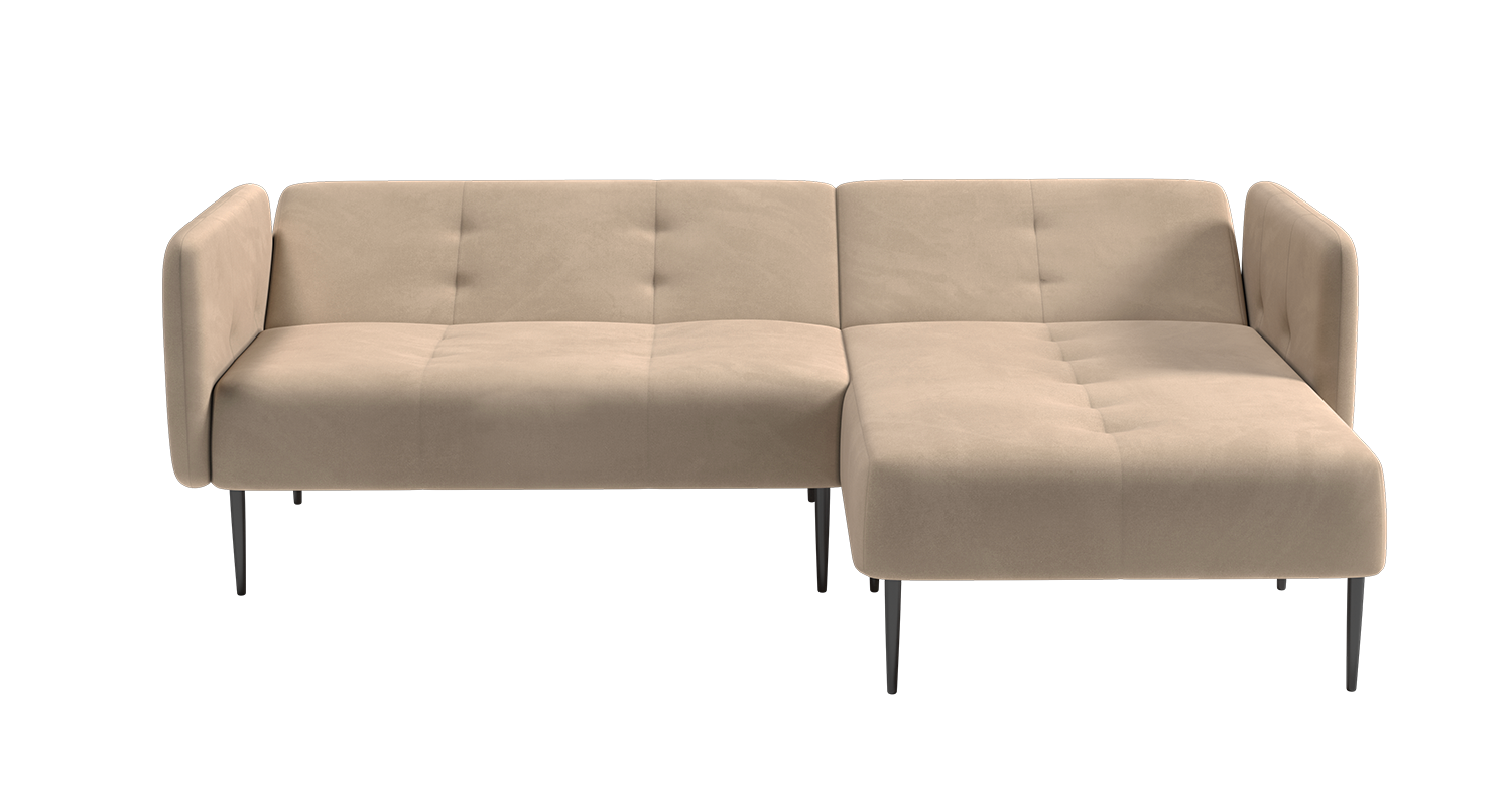 Monaco диван-кровать с шезлонгом, с подлокотниками, бархат бежевый 5 изображение Monaco диван-кровать с шезлонгом, с подлокотниками, бархат бежевый 5 фото