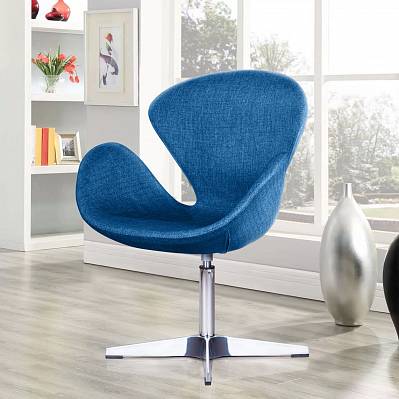 Лаунж кресло Swan, рогожка синий от «Топ концепт»