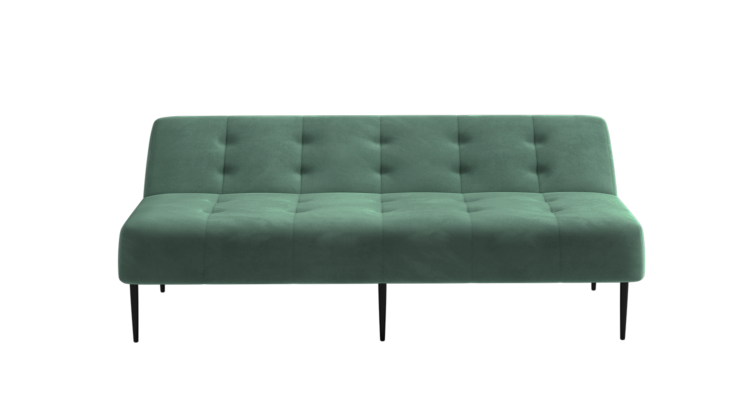 Monaco диван-кровать прямой трехместный, без подлокотников, бархат зеленый 19 изображение Monaco диван-кровать прямой трехместный, без подлокотников, бархат зеленый 19 фото