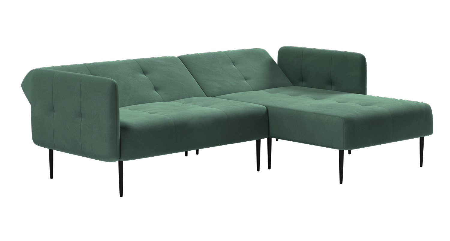 Monaco диван-кровать с шезлонгом, с подлокотниками, бархат зеленый 19 изображение Monaco диван-кровать с шезлонгом, с подлокотниками, бархат зеленый 19 фото