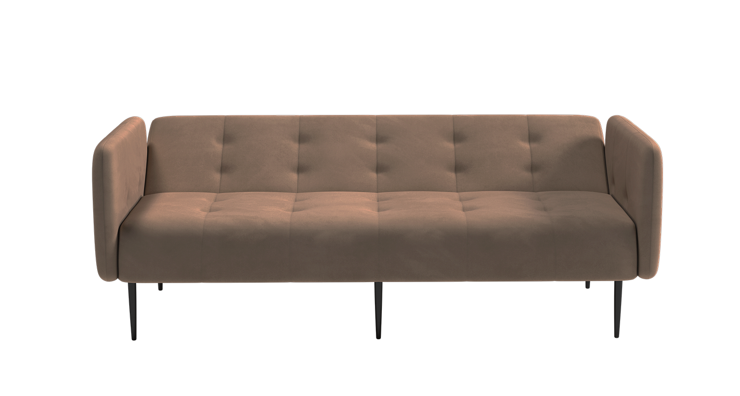 Monaco диван-кровать прямой с подлокотниками, трехместный, велюр бежевый Velutto 23 изображение Monaco диван-кровать прямой с подлокотниками, трехместный, велюр бежевый Velutto 23 фото