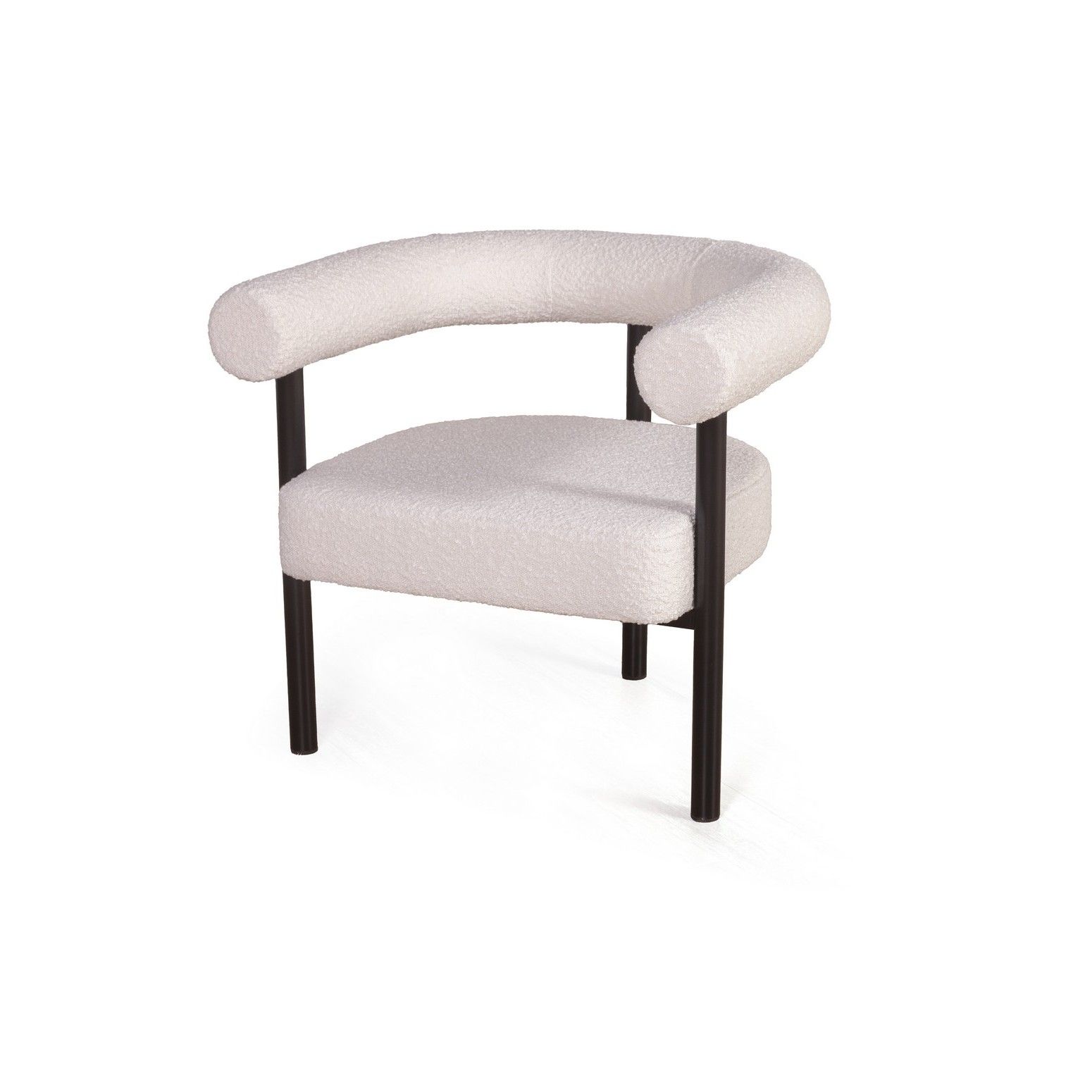Кресло Бигги, букле Turin ivory / опоры черные