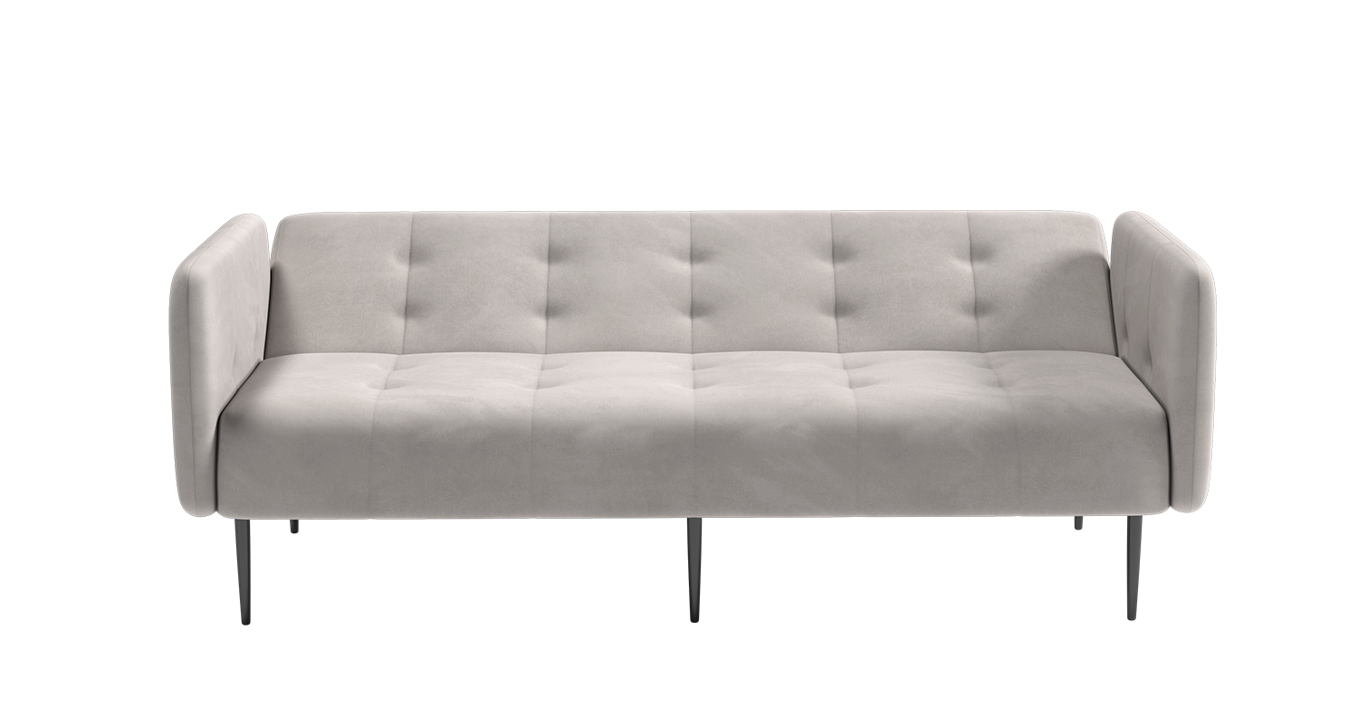 Monaco диван-кровать прямой с подлокотниками, трехместный, велюр серый Velutto 52 изображение Monaco диван-кровать прямой с подлокотниками, трехместный, велюр серый Velutto 52 фото