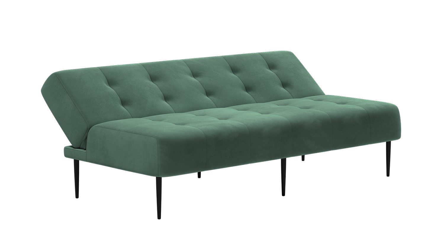 Monaco диван-кровать прямой трехместный, без подлокотников, бархат зеленый 19 изображение Monaco диван-кровать прямой трехместный, без подлокотников, бархат зеленый 19 фото