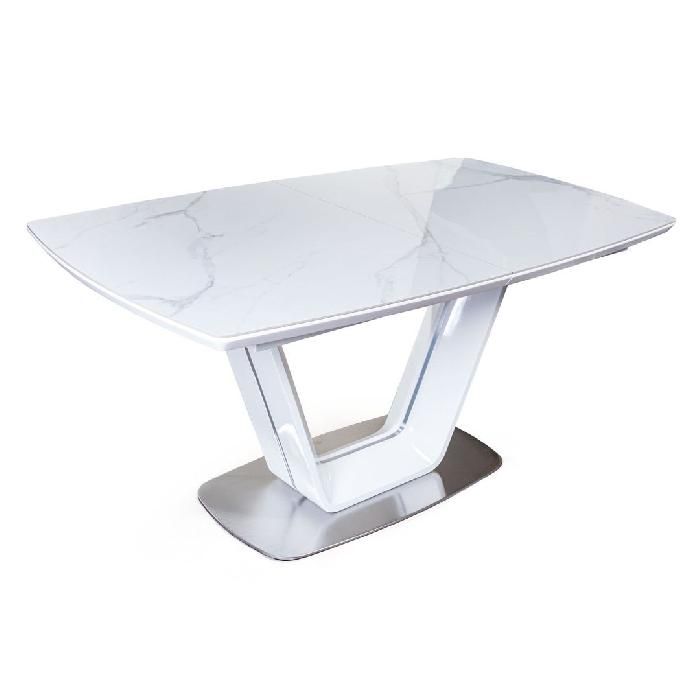 Купить Стол обеденный Monroe, раскладной (160+40 см) испанская керамика белая в интернет-магазине