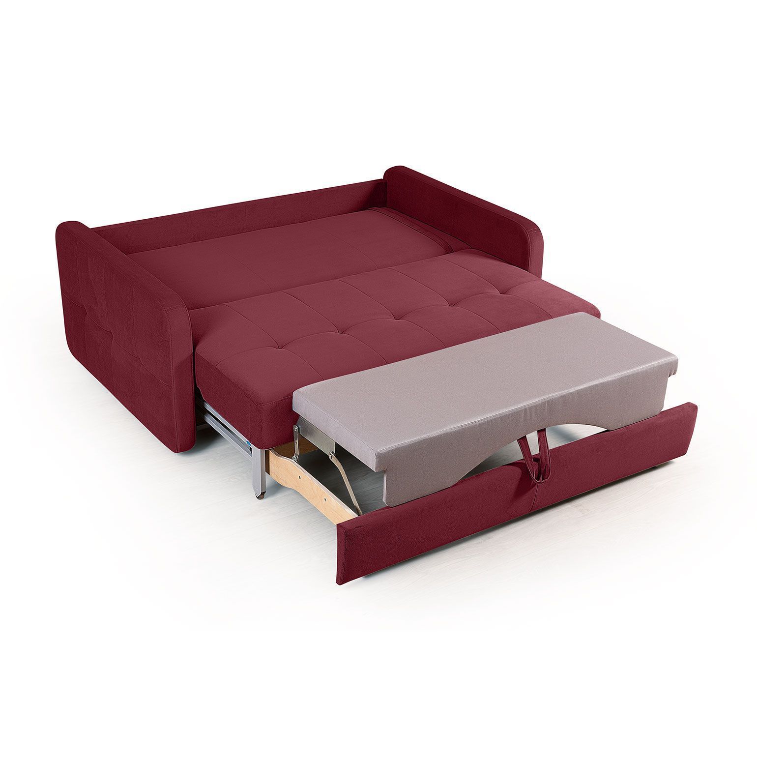 Karina 02 диван-кровать двухместный велюр красный