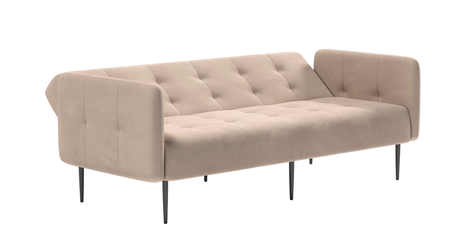 Monaco диван-кровать прямой с подлокотниками, трехместный, велюр бежевый Velutto 06 изображение Monaco диван-кровать прямой с подлокотниками, трехместный, велюр бежевый Velutto 06 фото