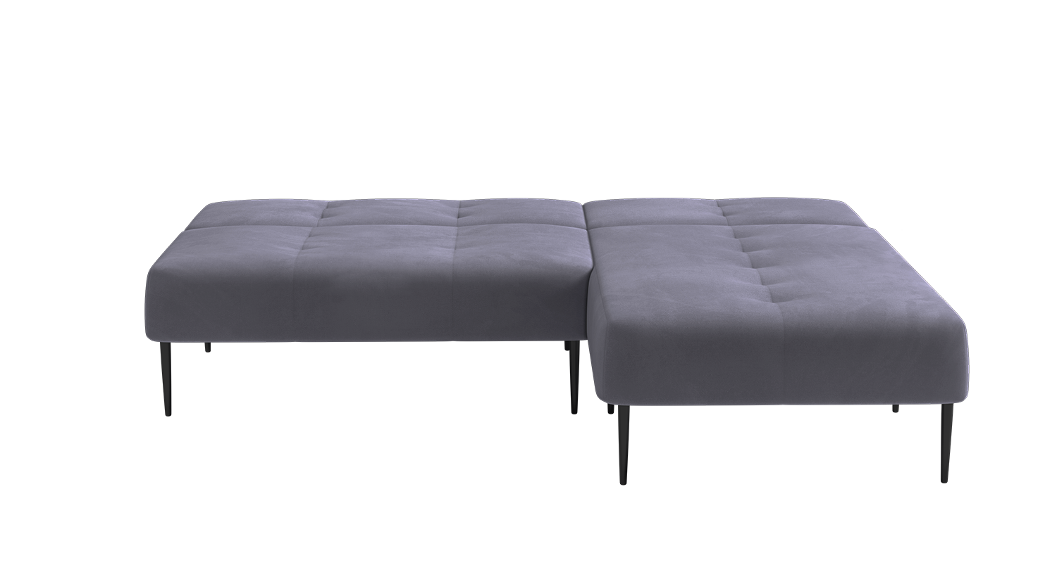 Monaco диван-кровать с шезлонгом, без подлокотников, бархат серый 27 изображение Monaco диван-кровать с шезлонгом, без подлокотников, бархат серый 27 фото