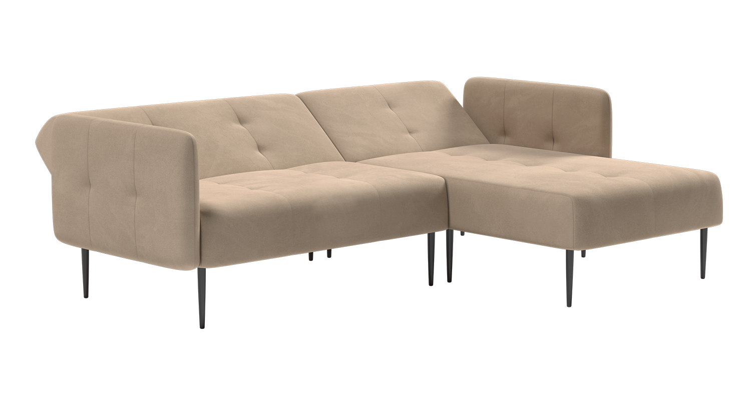 Monaco диван-кровать с шезлонгом, с подлокотниками, бархат бежевый 5 изображение Monaco диван-кровать с шезлонгом, с подлокотниками, бархат бежевый 5 фото