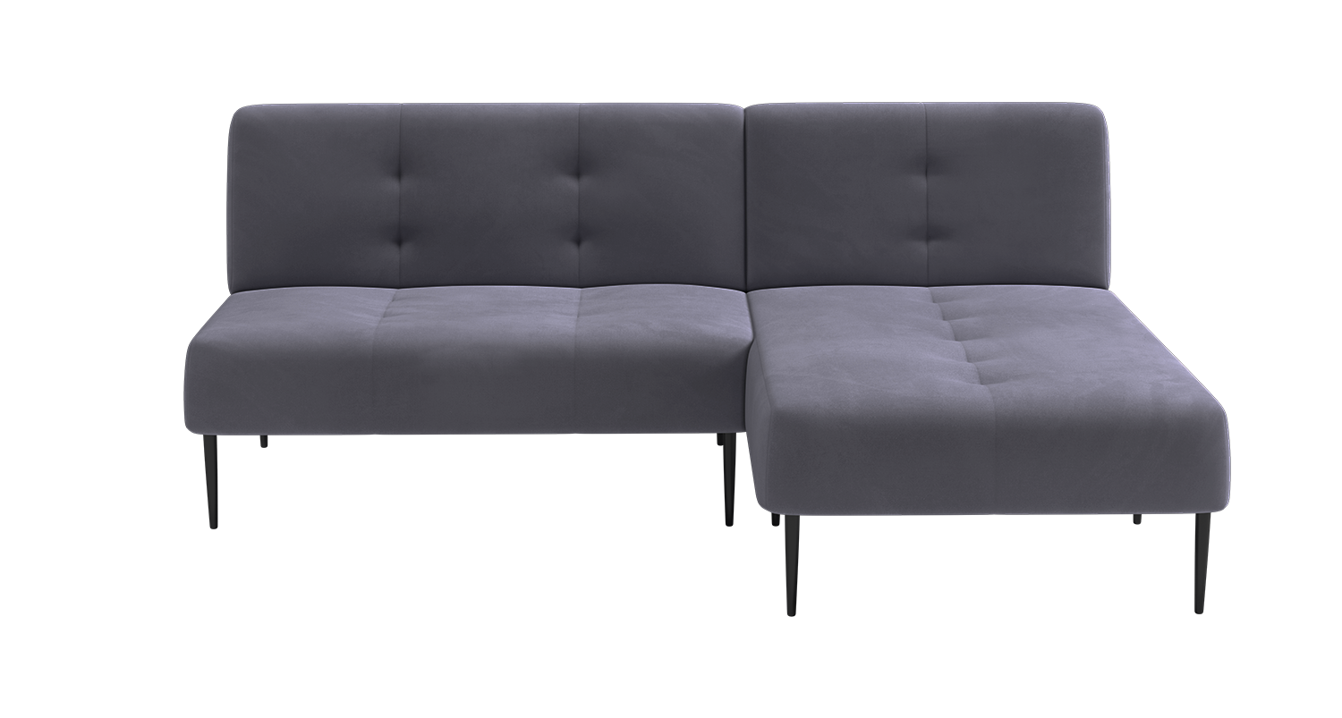 Monaco диван-кровать с шезлонгом, без подлокотников, бархат серый 27 изображение Monaco диван-кровать с шезлонгом, без подлокотников, бархат серый 27 фото