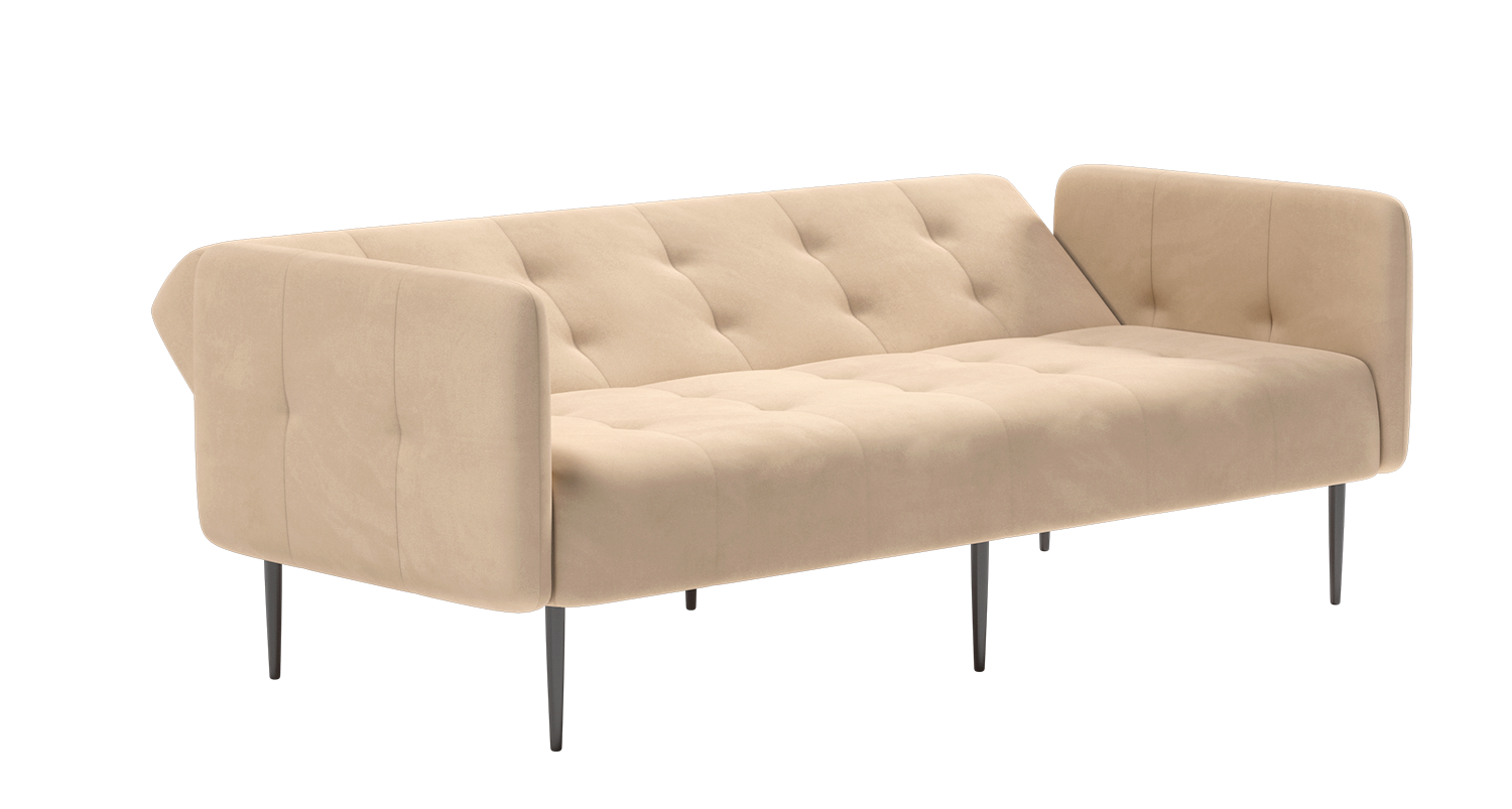 Monaco диван-кровать прямой с подлокотниками, трехместный, велюр бежевый Velutto 04 изображение Monaco диван-кровать прямой с подлокотниками, трехместный, велюр бежевый Velutto 04 фото