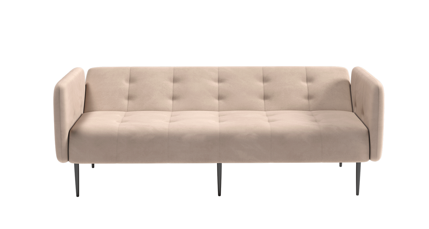 Monaco диван-кровать прямой с подлокотниками, трехместный, велюр бежевый Velutto 06 изображение Monaco диван-кровать прямой с подлокотниками, трехместный, велюр бежевый Velutto 06 фото