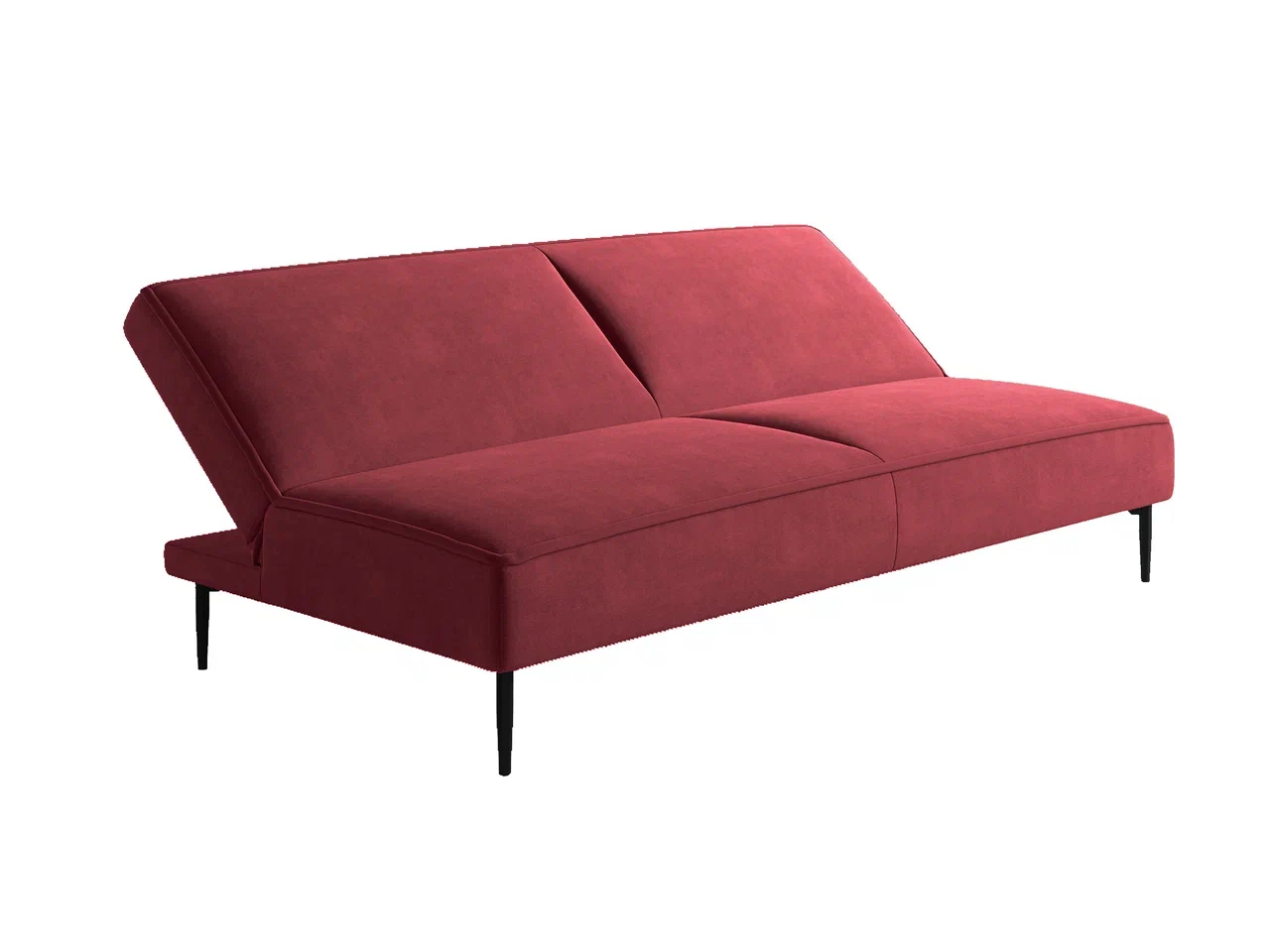Este диван-кровать трехместный, прямой, без подлокотников, бархат бордовый16 - купить в Москве в интернет-магазине Top concept
