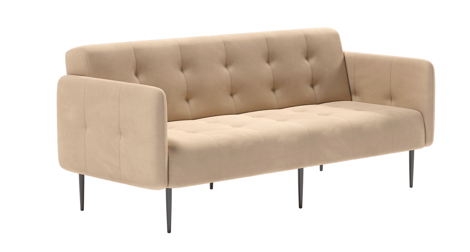Monaco диван-кровать прямой с подлокотниками, трехместный, велюр бежевый Velutto 04 изображение Monaco диван-кровать прямой с подлокотниками, трехместный, велюр бежевый Velutto 04 фото