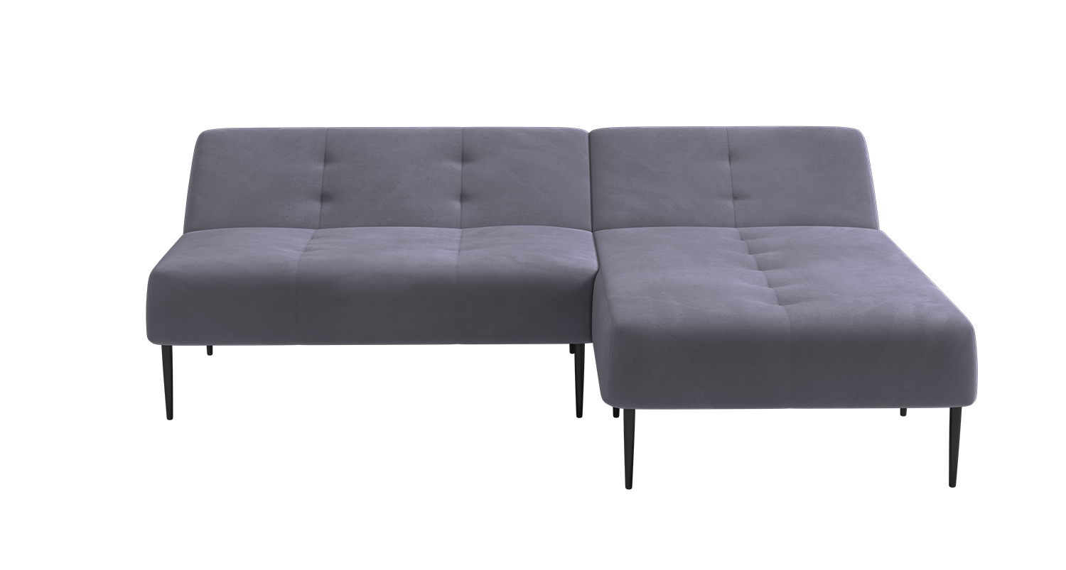 Monaco диван-кровать с шезлонгом, без подлокотников, бархат серый 27 изображение Monaco диван-кровать с шезлонгом, без подлокотников, бархат серый 27 фото