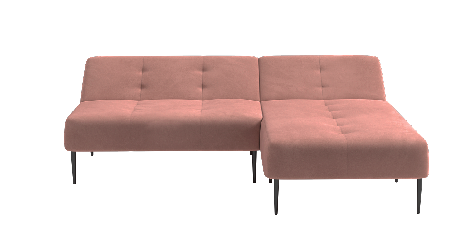 Monaco диван-кровать с шезлонгом, без подлокотников, бархат пудровый 15 изображение Monaco диван-кровать с шезлонгом, без подлокотников, бархат пудровый 15 фото