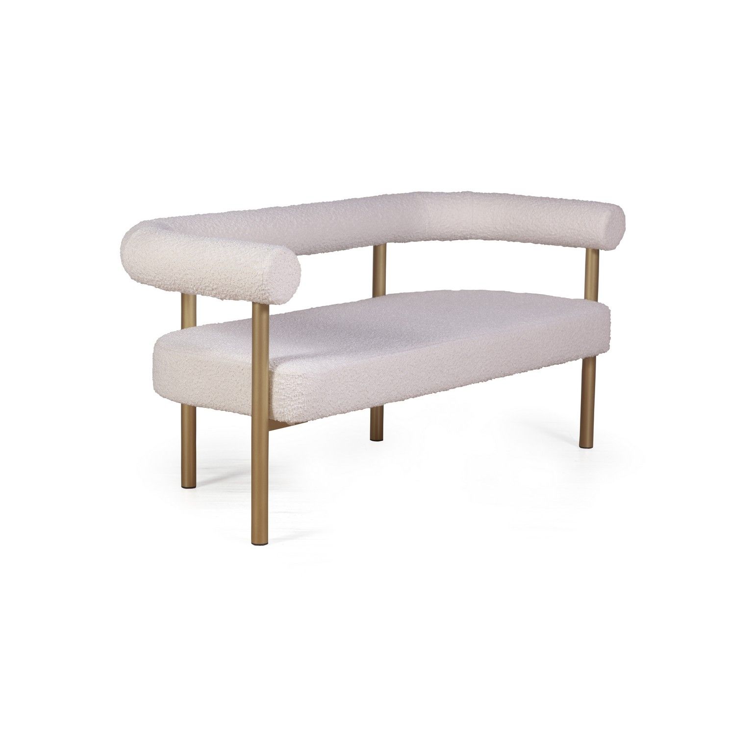 Диван Бигги, букле Turin ivory / опоры золото