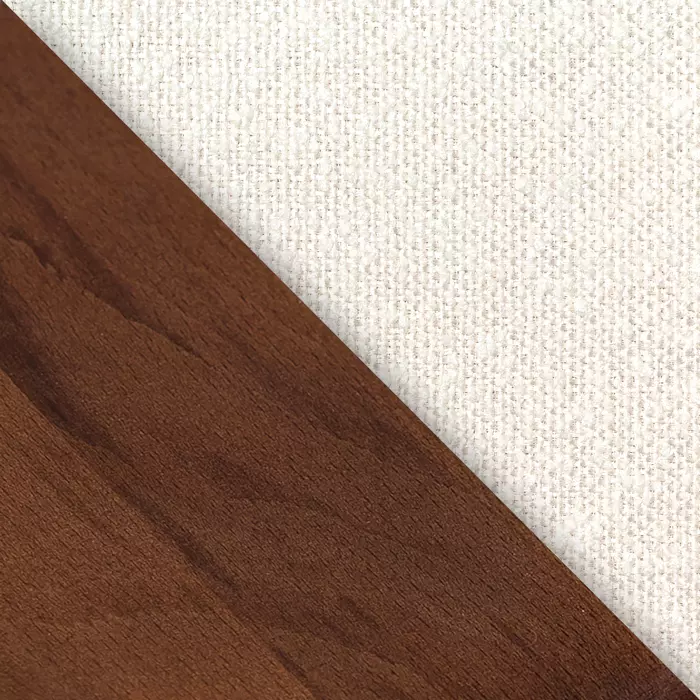 Стул Paolo, бук натуральный (тонированный коричневым лаком), ткань, белый